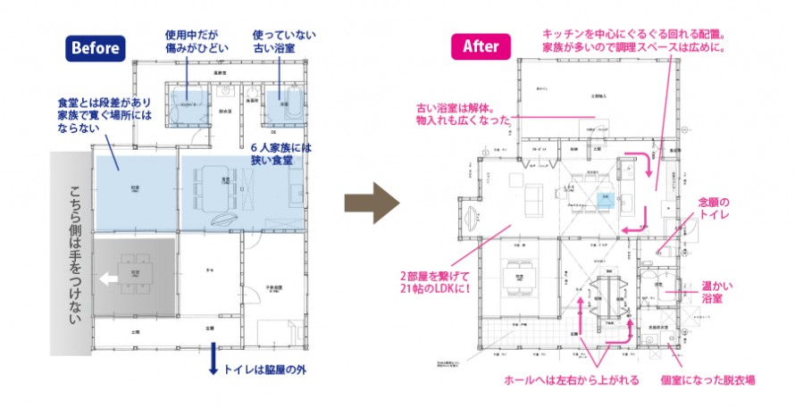 Ｔ様邸beforeafter図面
