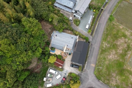 古民家再生+減築 築90年 御前崎市 S様邸 ドローンからの屋根工事の様子 5a5d307d5883c3456437869910f88bb3