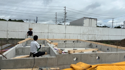 16坪 新築「木のひらや」牧之原市 O様邸 土台 組み込む工事2 76e4c73fe29e6cc8fc56e9bfdecc7ca7