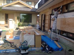 シャッター部分を壁にします シャッター部分を壁にします